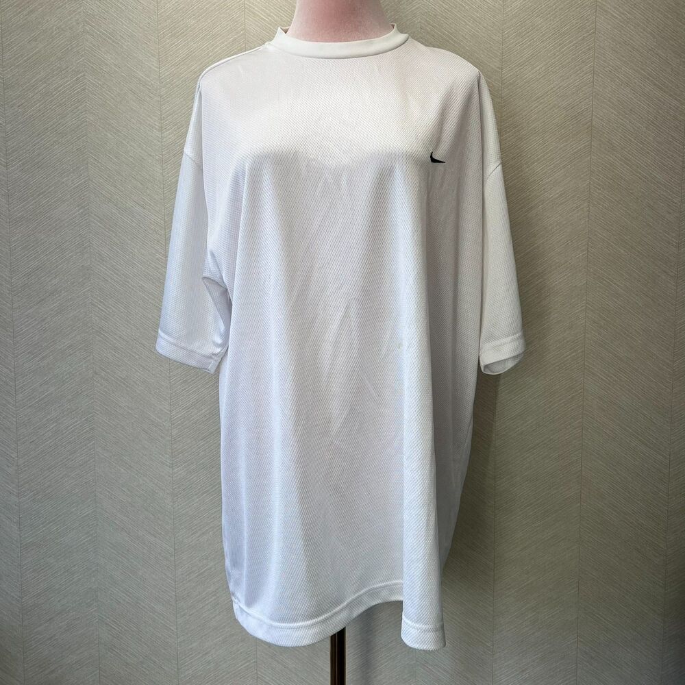 Nike Logo Crew Neck Short Sleeve White Activewear Training T-Shirt Mens Size XL